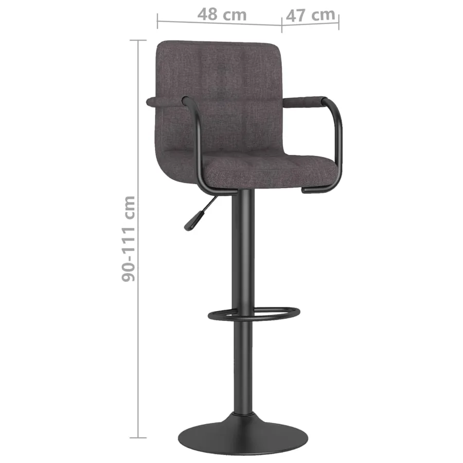 Tabourets de bar lot de 2 taupe tissu - 10