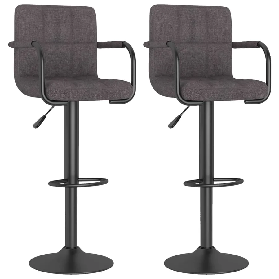 Tabourets de bar lot de 2 taupe tissu - 2