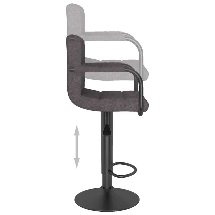 Tabourets de bar lot de 2 taupe tissu - 7