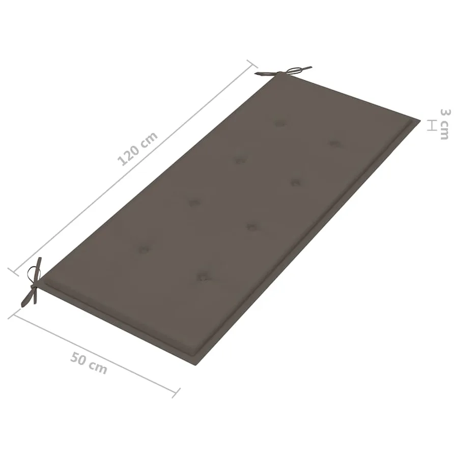 Banc de jardin 2 places avec coussin 120 cm Gris Eucalyptus - 9