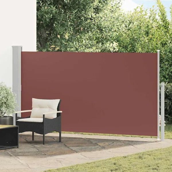 Auvent latéral rétractable de patio 160 x 300 cm Marron