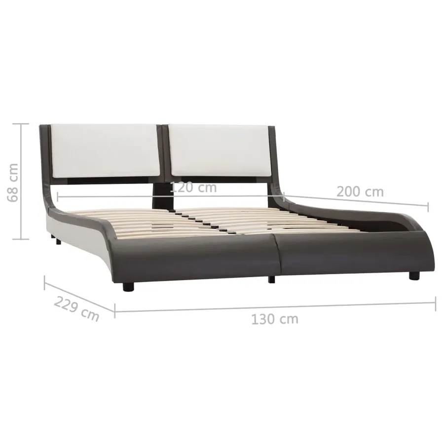 Cadre de lit avec LED sans matelas Gris et blanc 120 x 190 cm - 10