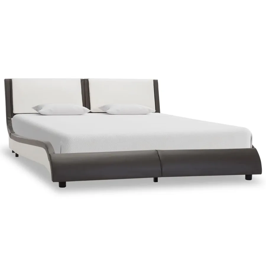 Cadre de lit avec LED sans matelas Gris et blanc 120 x 190 cm - 3