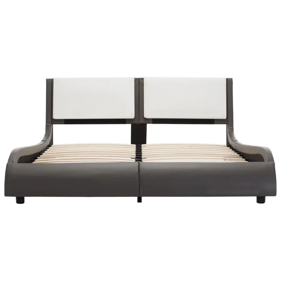 Cadre de lit avec LED sans matelas Gris et blanc 120 x 190 cm - 5