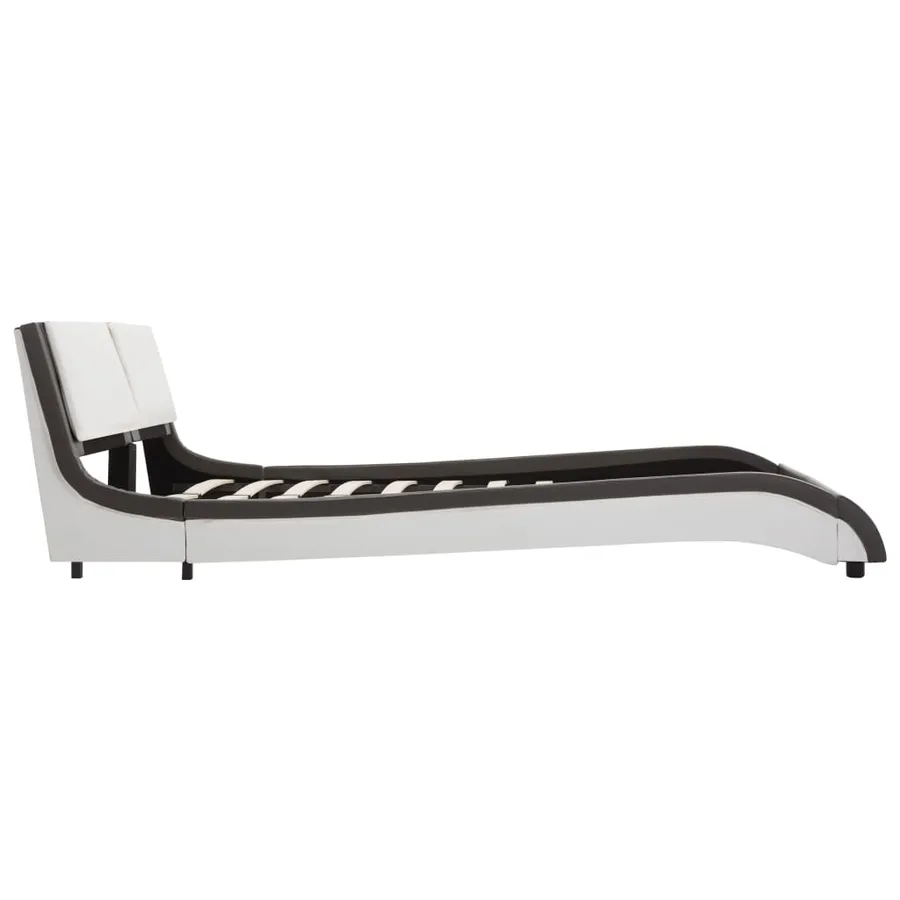 Cadre de lit avec LED sans matelas Gris et blanc 120 x 190 cm - 6