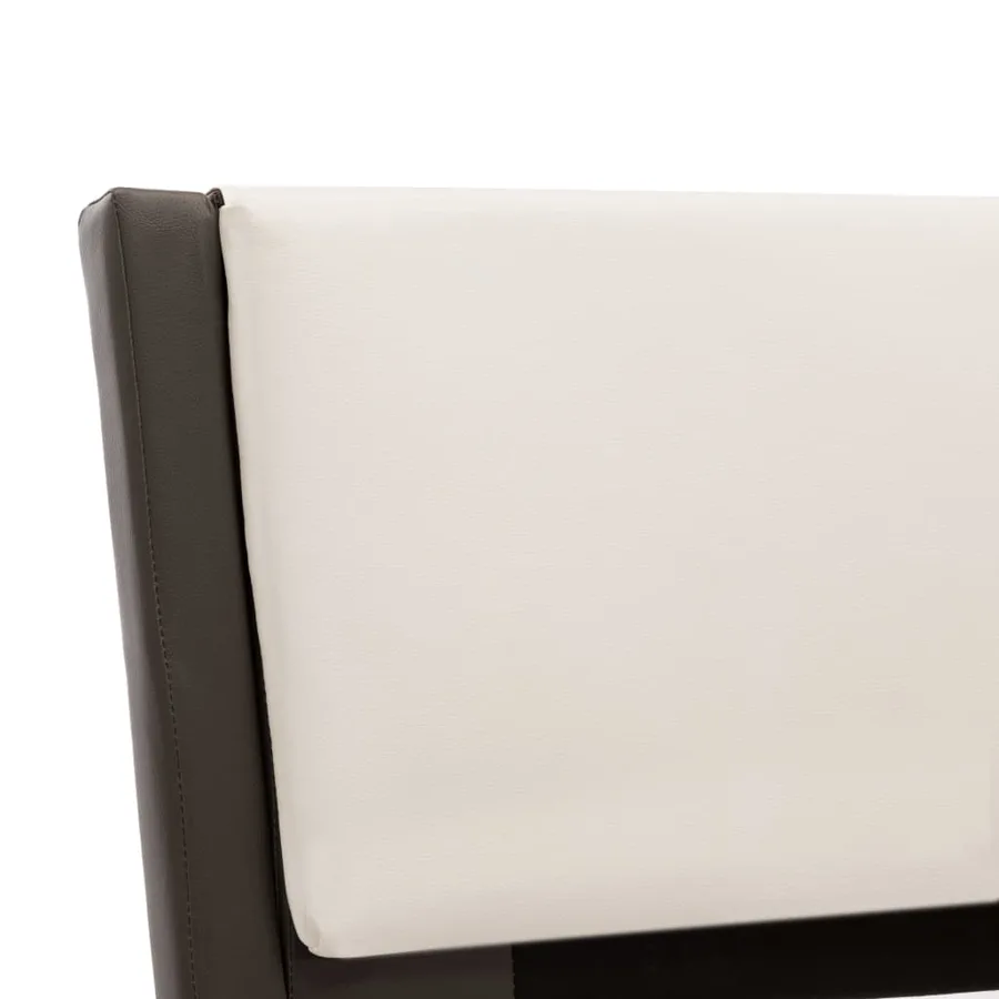 Cadre de lit avec LED sans matelas Gris et blanc 120 x 190 cm - 7