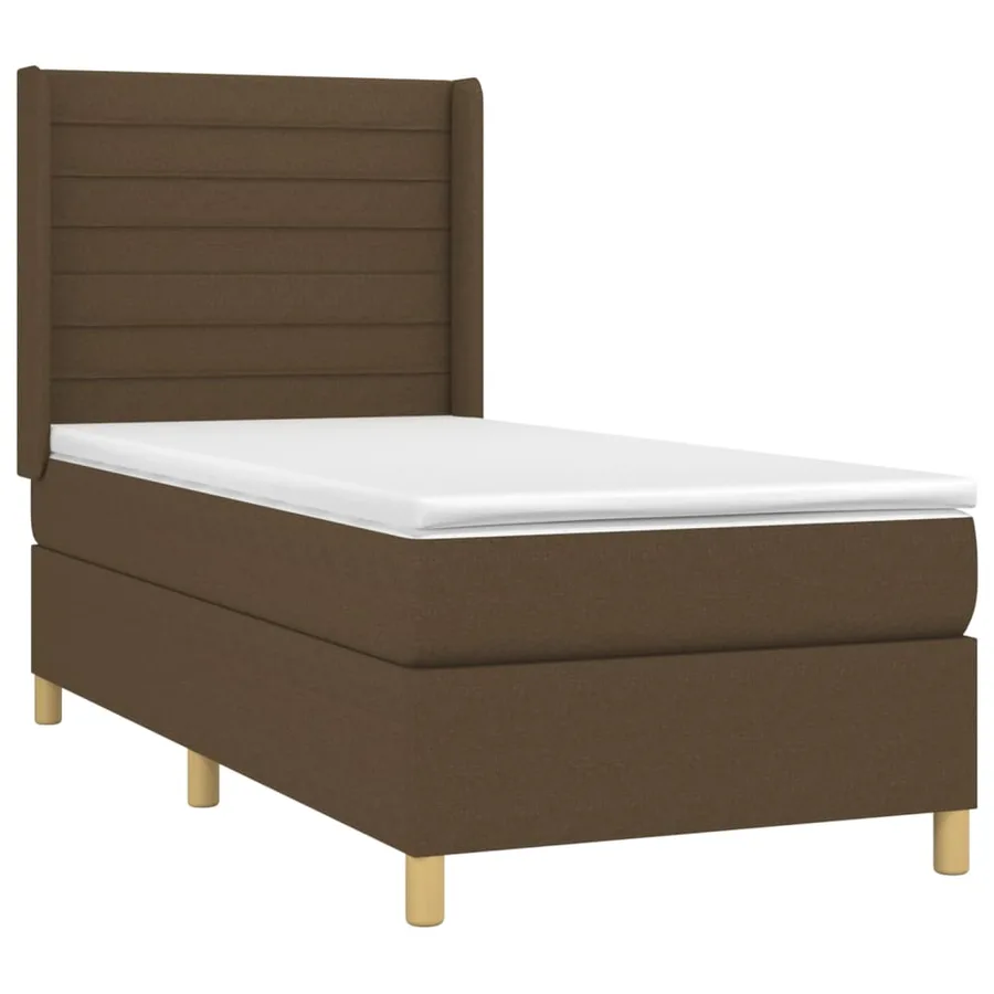 Sommier à lattes de lit avec matelas Marron foncé 90x190 cm - 3