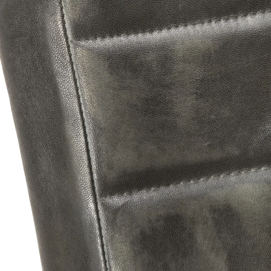 Chaises à manger cantilever lot de 6 gris cuir véritable - 6