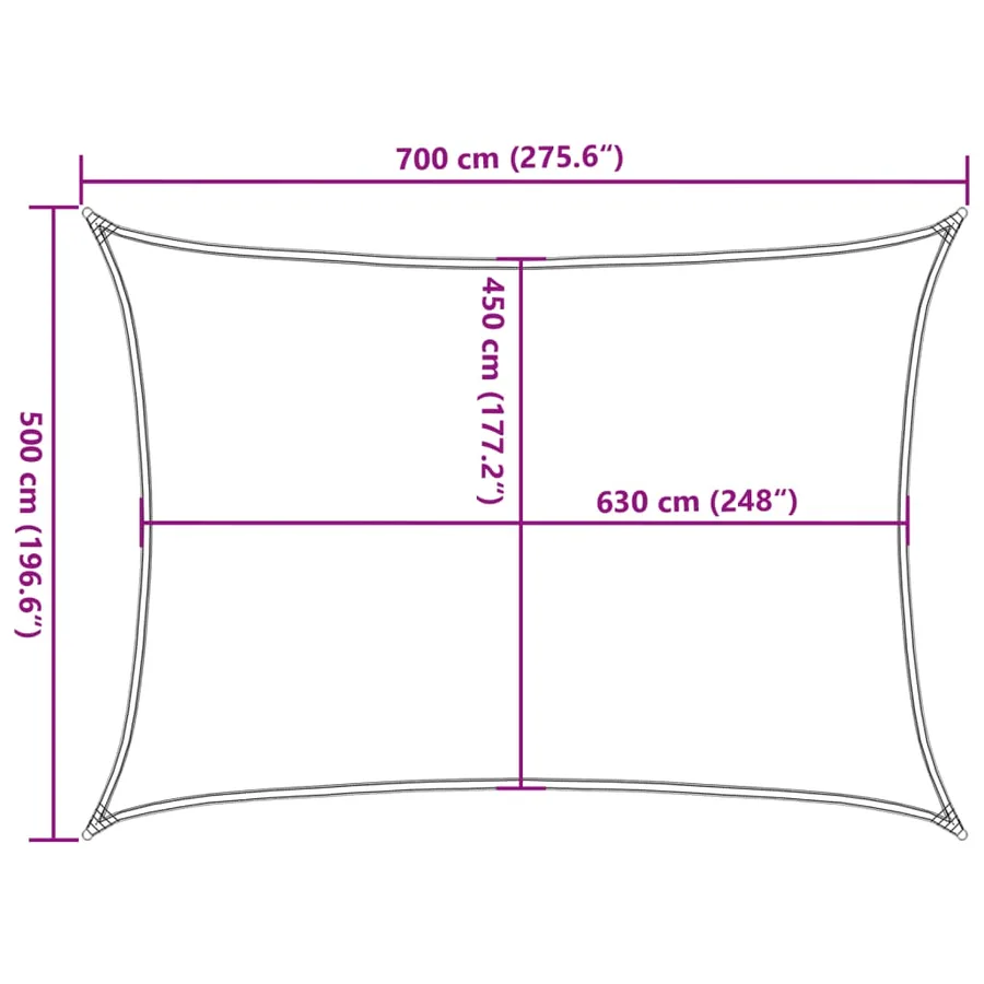 Voile d'ombrage 160 g/m² Vert clair 5x7 m PEHD - 10