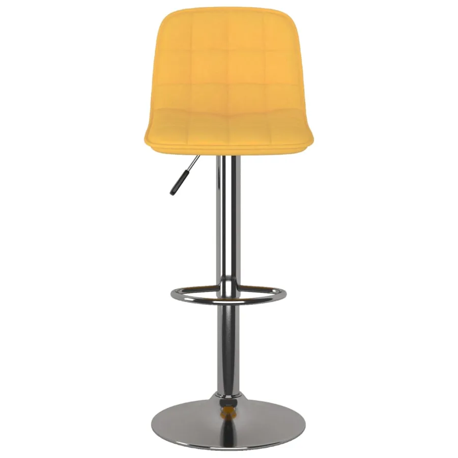Tabourets de bar lot de 2 jaune tissu - 4