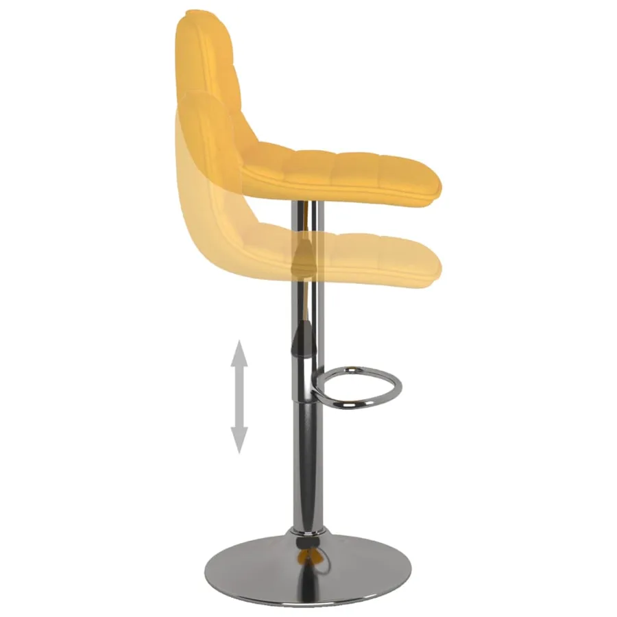 Tabourets de bar lot de 2 jaune tissu - 7