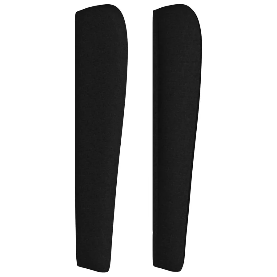 Tête de lit avec oreilles Noir 163x23x118/128 cm Tissu - 4