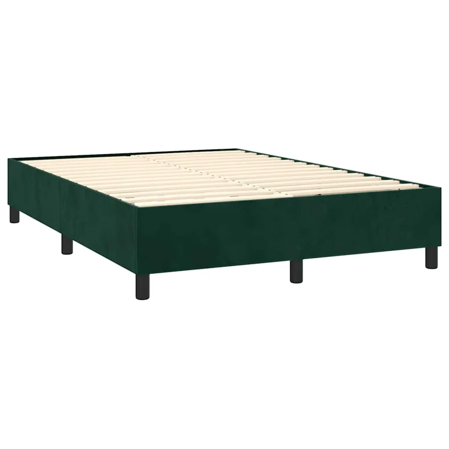 Sommier à lattes de lit matelas et LED Vert foncé 140x190 cm - 5