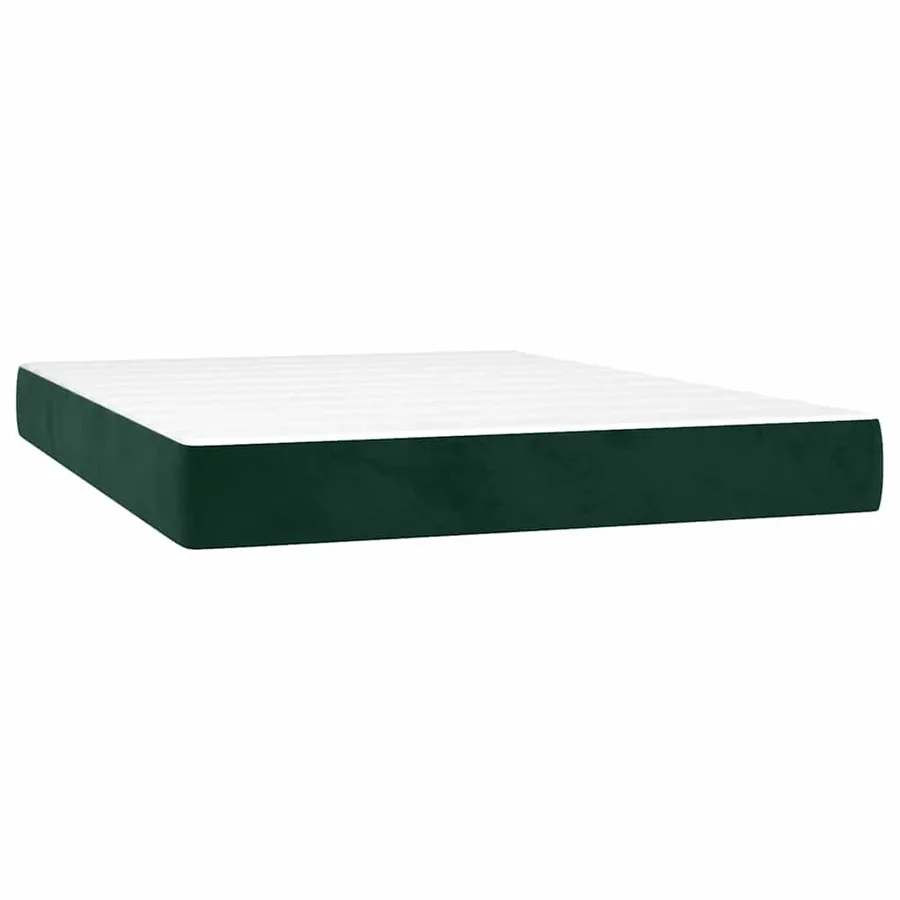 Sommier à lattes de lit matelas et LED Vert foncé 140x190 cm - 6
