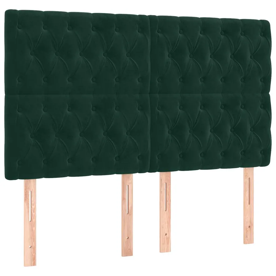 Sommier à lattes de lit matelas et LED Vert foncé 140x190 cm - 7