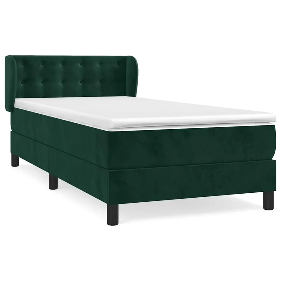 Sommier à lattes de lit avec matelas Vert foncé 90x200 cm - 2