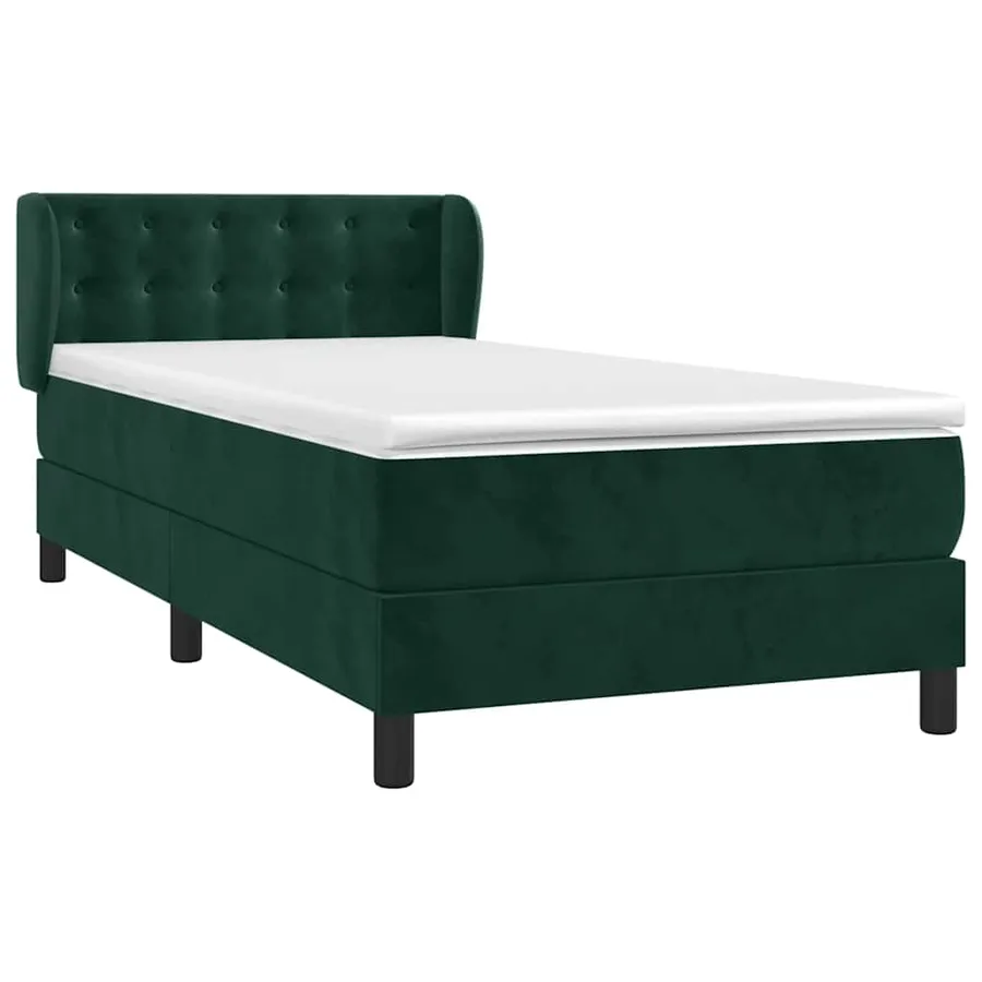 Sommier à lattes de lit avec matelas Vert foncé 90x200 cm - 3