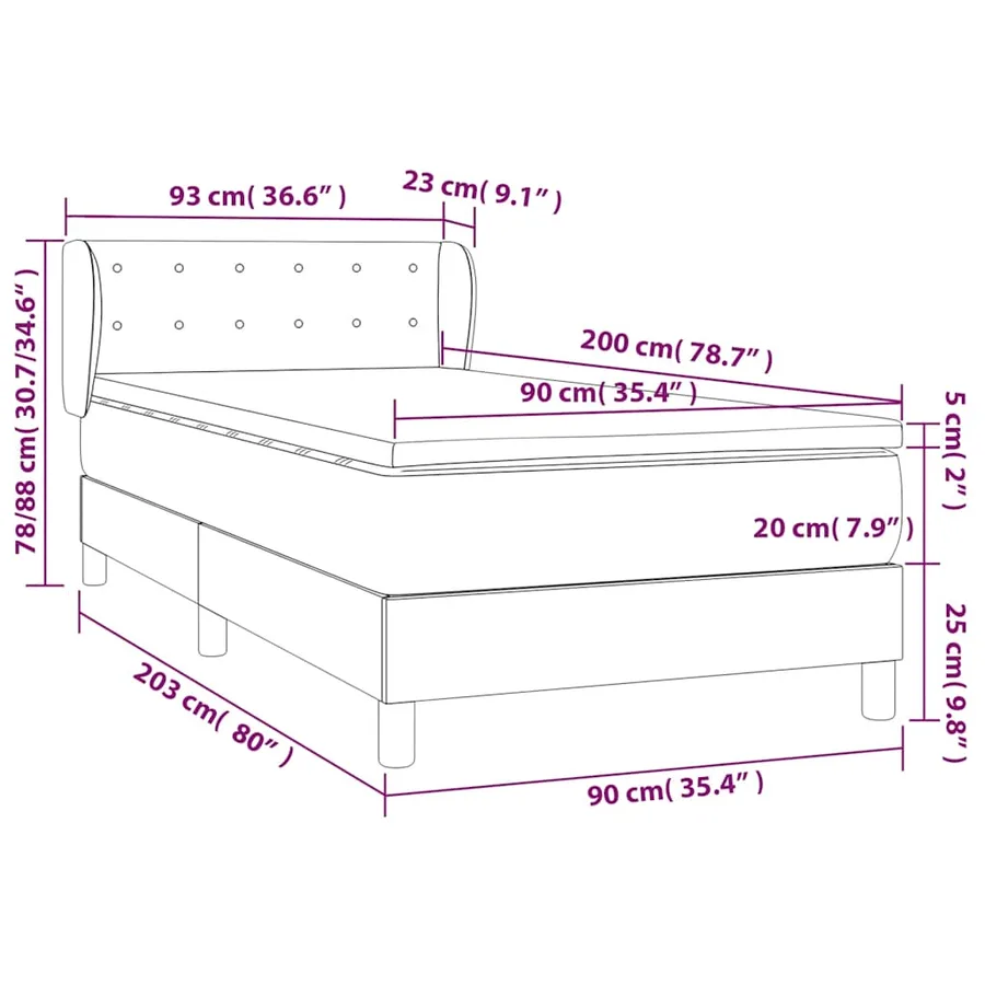 Sommier à lattes de lit avec matelas Vert foncé 90x200 cm - 8