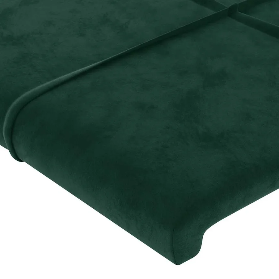 Cadre de lit sans matelas vert foncé 120x200 cm velours - 10