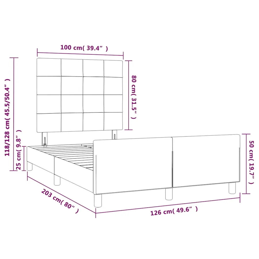 Cadre de lit sans matelas vert foncé 120x200 cm velours - 12