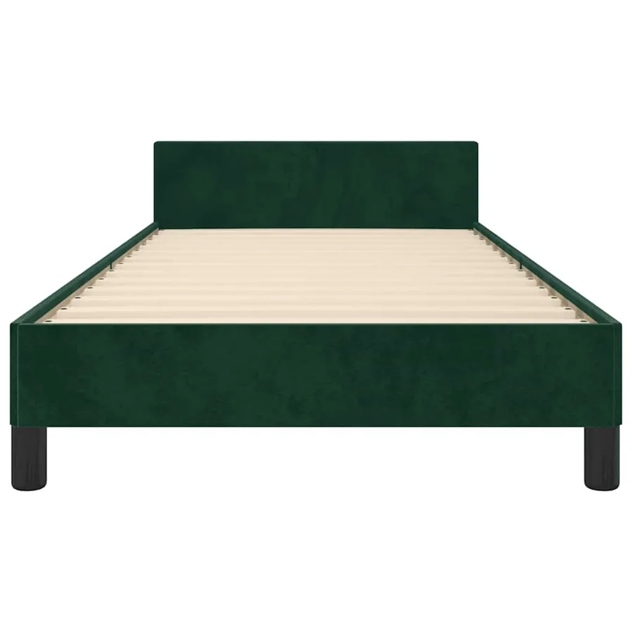 Cadre de lit sans matelas vert foncé 120x200 cm velours - 6