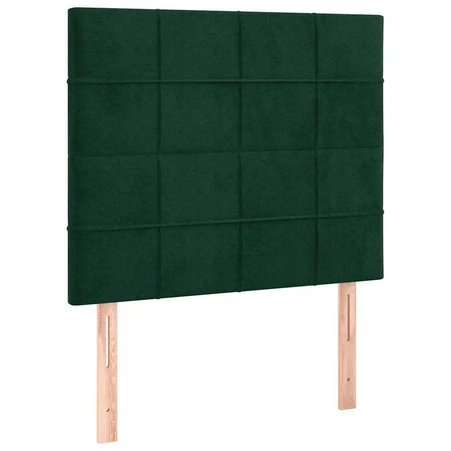 Cadre de lit sans matelas vert foncé 120x200 cm velours - 7