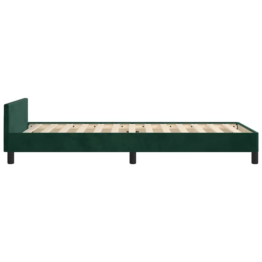 Cadre de lit sans matelas vert foncé 120x200 cm velours - 8