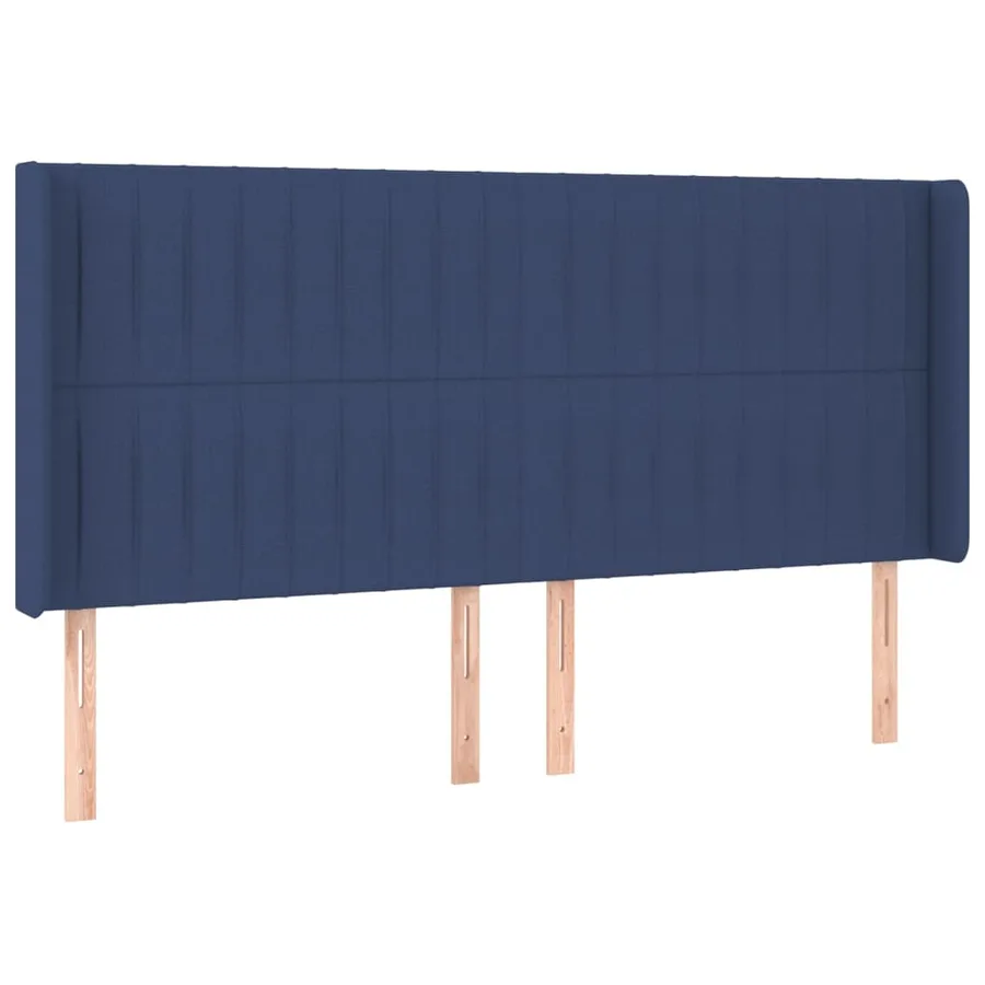 Tête de lit avec oreilles Bleu 163x16x118/128 cm Tissu - 2