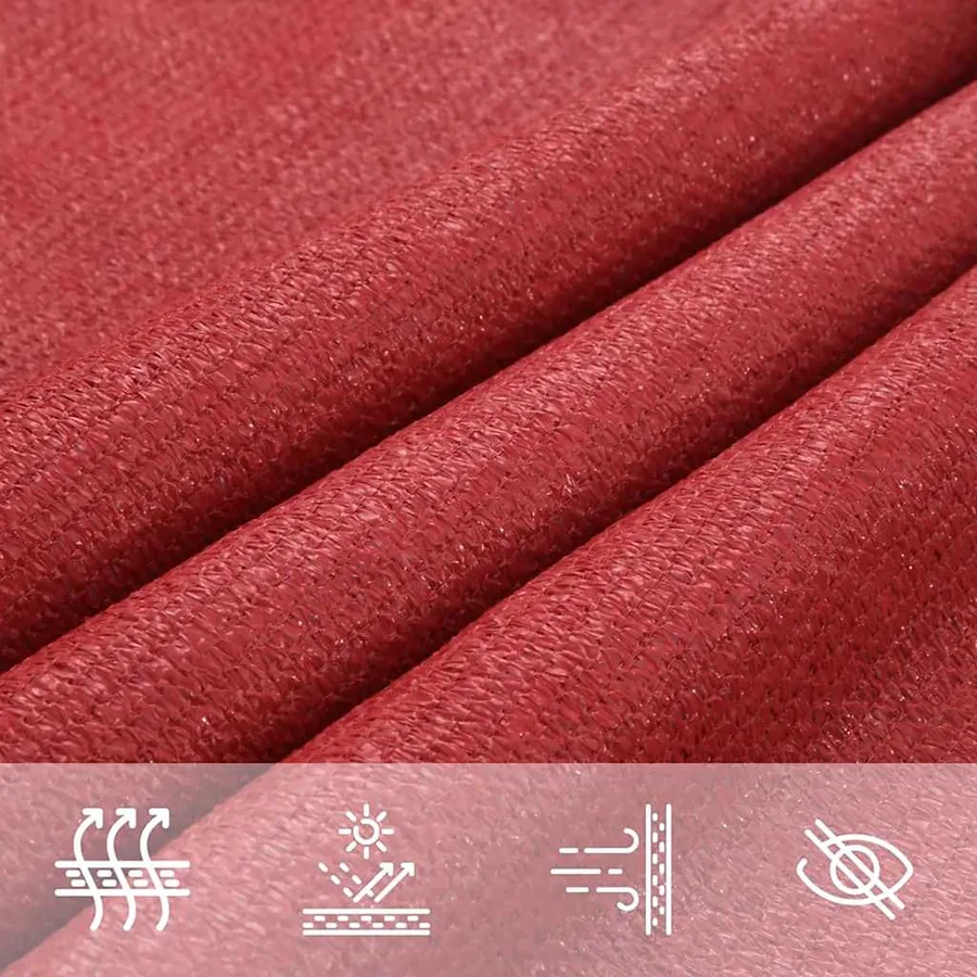 Voile d'ombrage 160 g/m² Rouge 5x7 m PEHD - 7