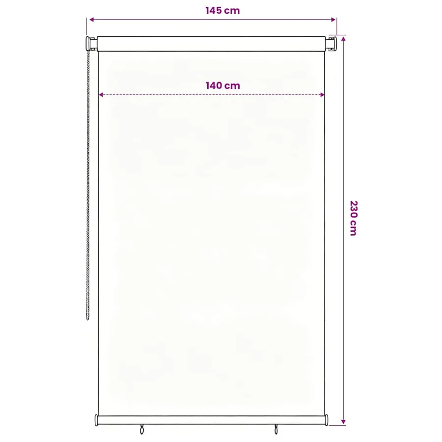 Store roulant d'extérieur 145 (l) x 230 (H) cm noir - 6