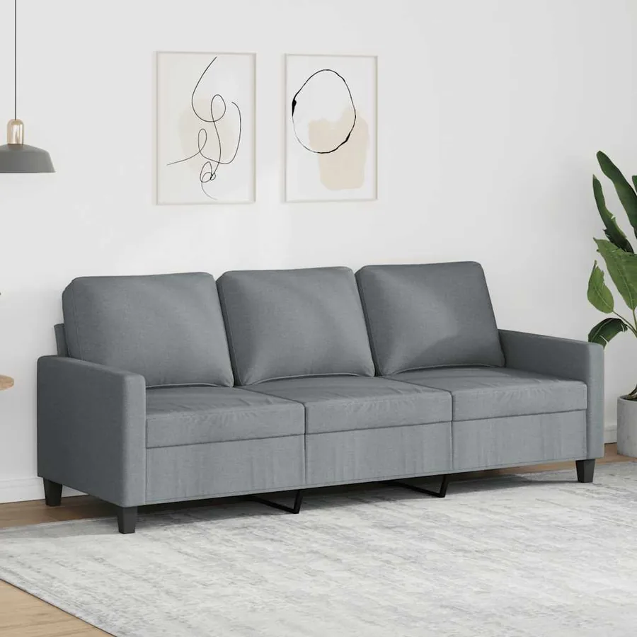Canapé à 3 places Gris clair 180 cm Tissu