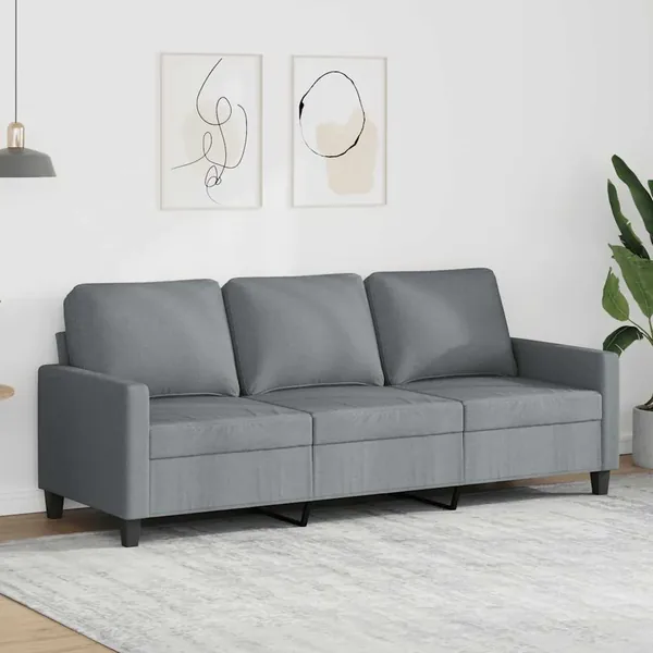 Canapé à 3 places Gris clair 180 cm Tissu