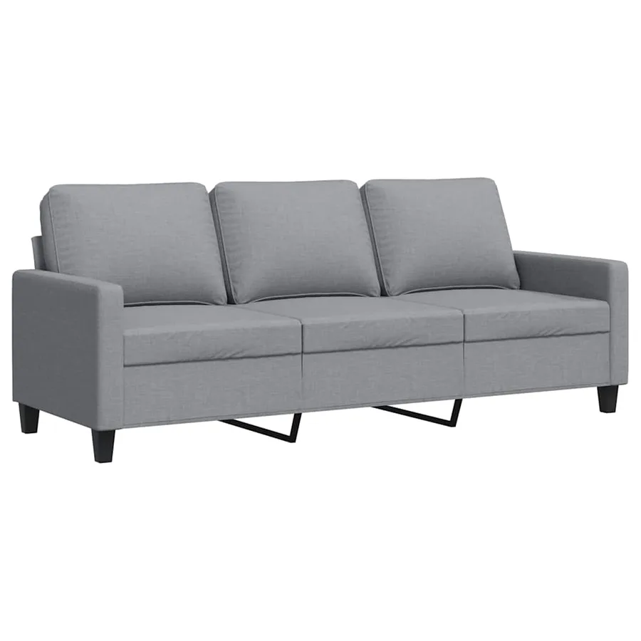 Canapé à 3 places Gris clair 180 cm Tissu - 2