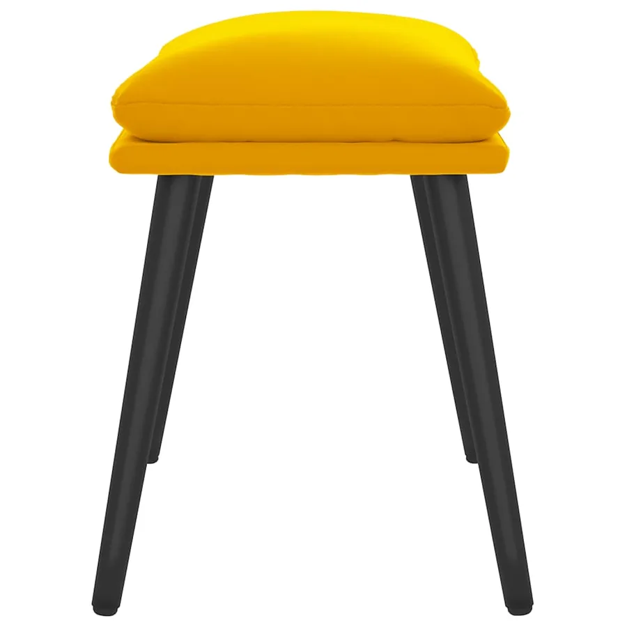 Repose-pied Jaune moutarde 45x29,5x35 cm Velours - 4