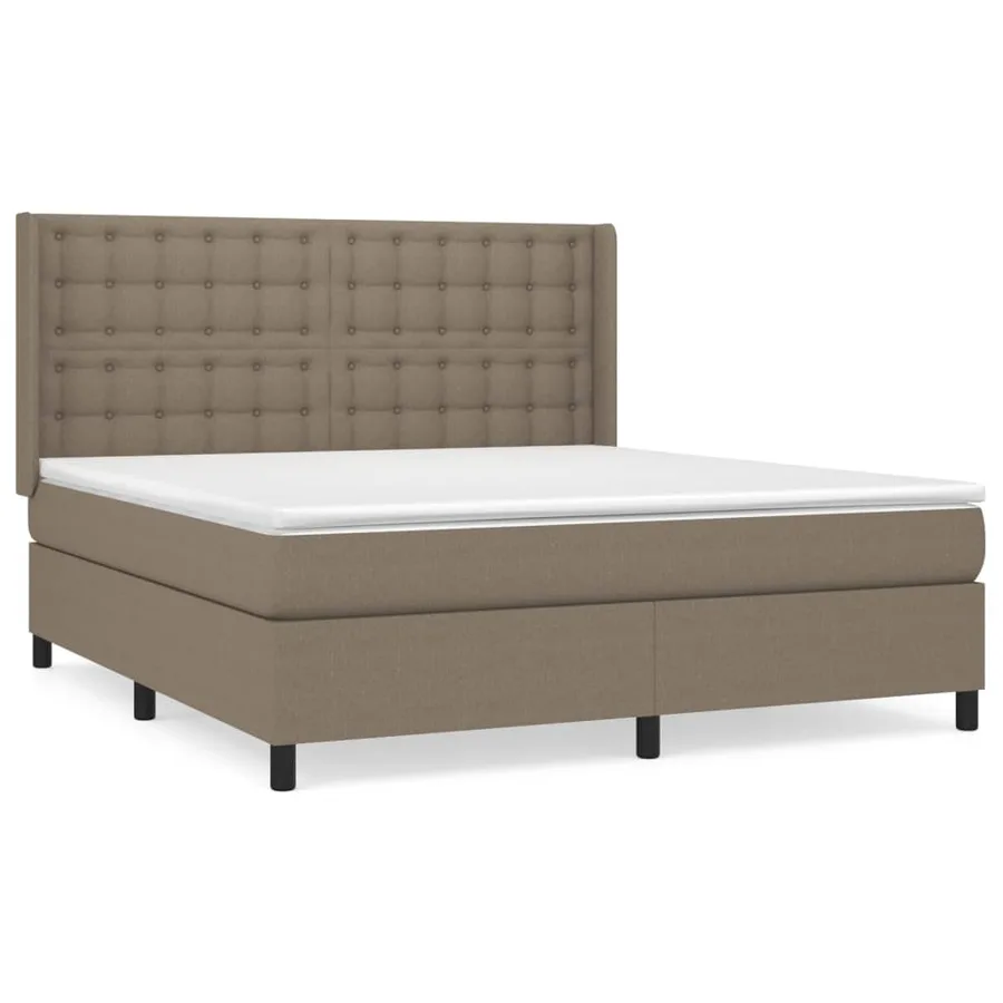 Sommier à lattes de lit avec matelas Taupe 160x200 cm Tissu - 2