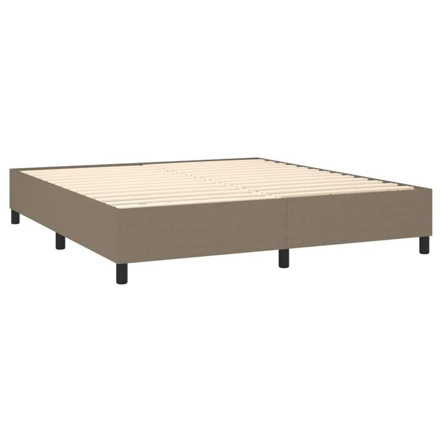 Sommier à lattes de lit avec matelas Taupe 160x200 cm Tissu - 4