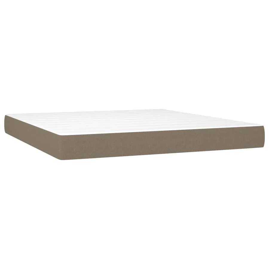 Sommier à lattes de lit avec matelas Taupe 160x200 cm Tissu - 5