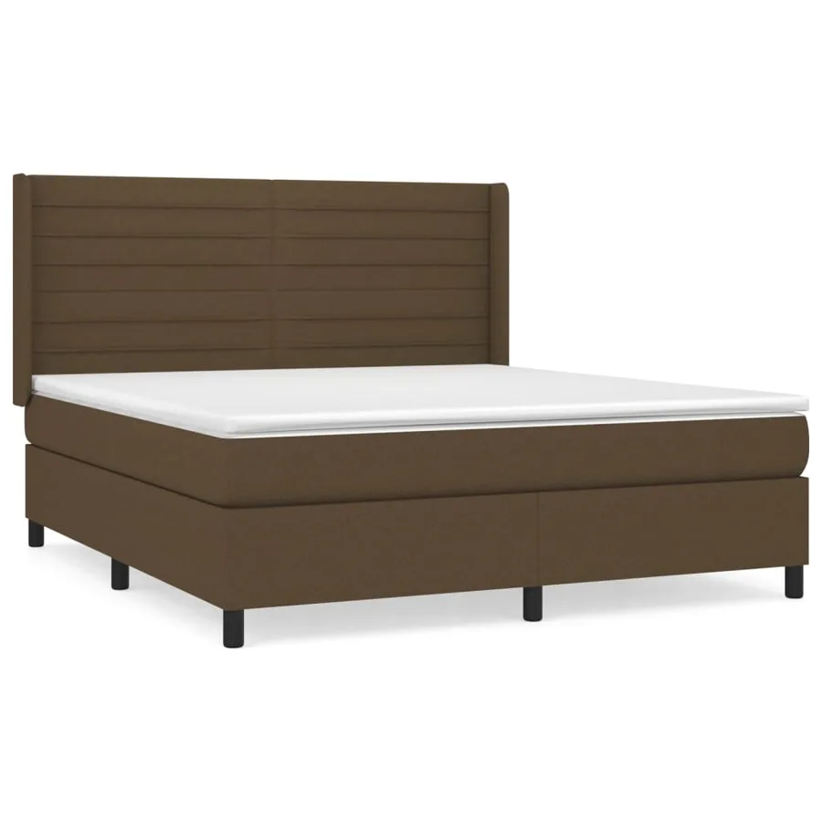 Sommier à lattes de lit avec matelas Marron foncé 160x200 cm - 2