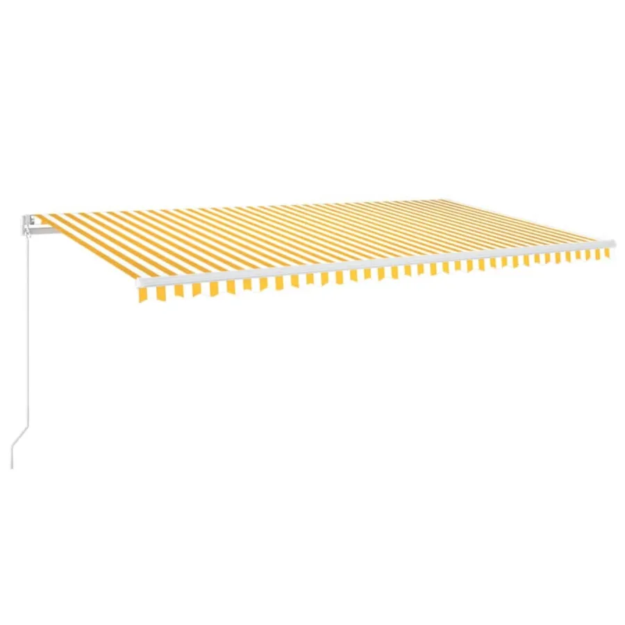 Auvent manuel rétractable avec LED 600x300 cm Jaune et blanc - 2