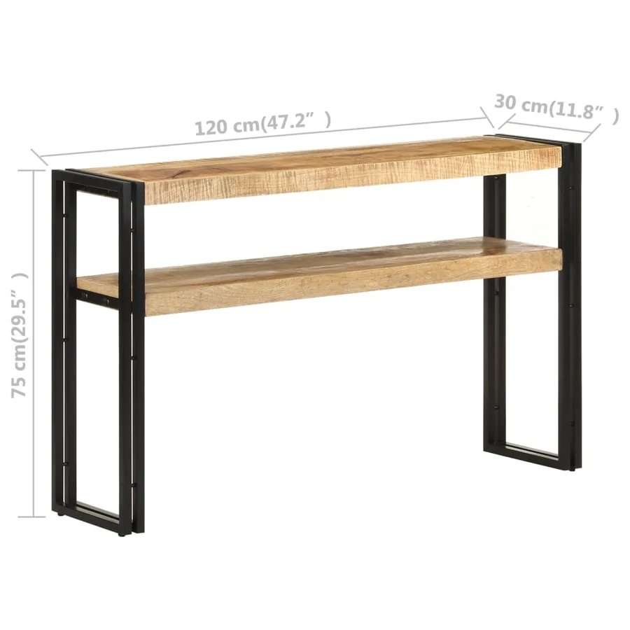 Table console 120x30x75 cm Bois de manguier brut - 5