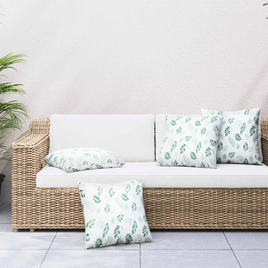 Coussins Éparpillés Feuille 4 pcs Motif feuille 50 x 50 cm