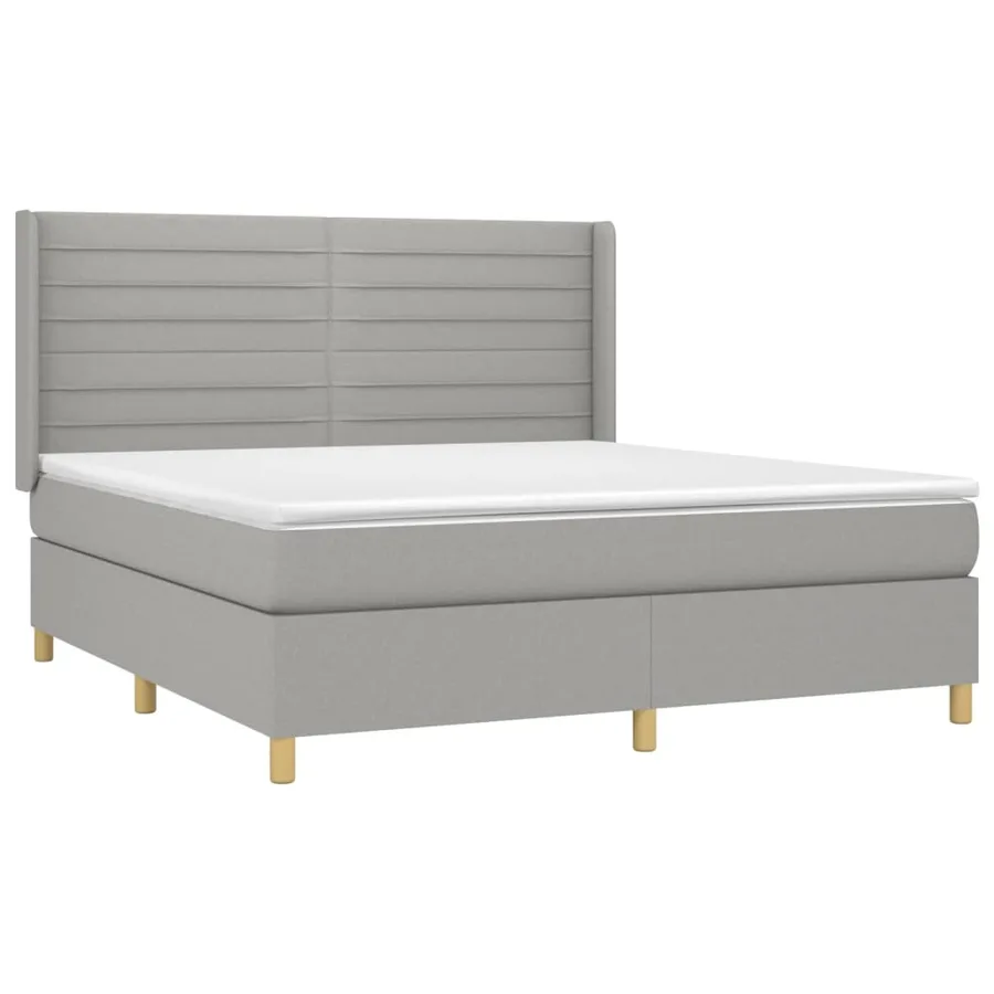 Sommier à lattes de lit matelas LED Gris clair 180x200 cm Tissu - 4