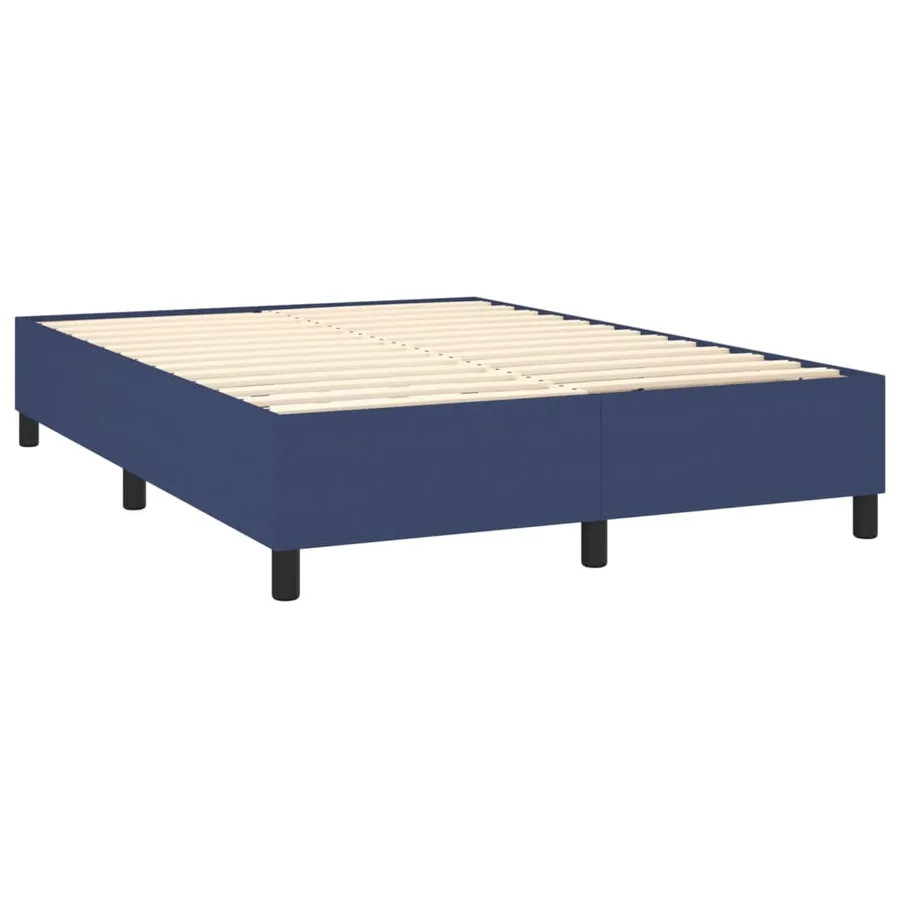 Sommier à lattes de lit avec matelas Bleu 140x190 cm Tissu - 4