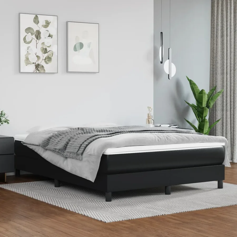 Matelas de lit à ressorts ensachés fermeté moyenne 137x190x20 cm similicuir