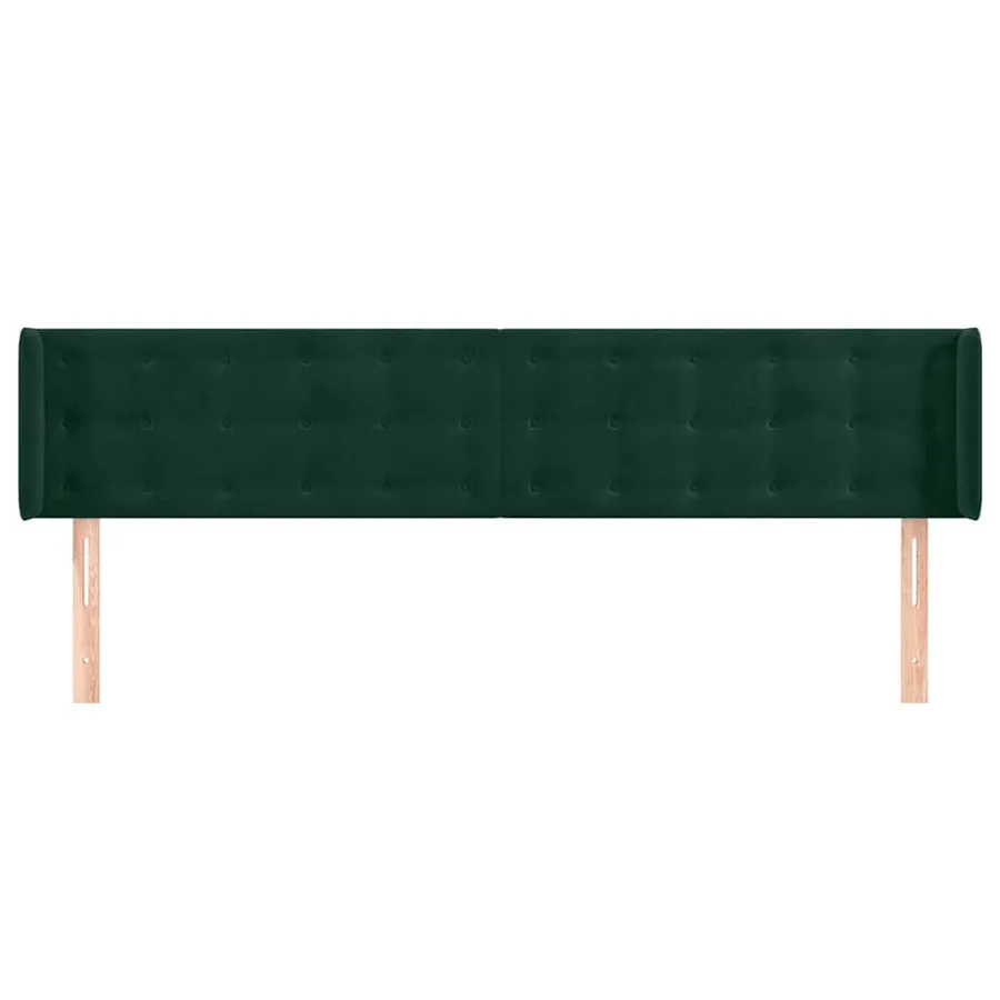 Tête de lit avec oreilles Vert foncé 183x16x78/88 cm Velours - 3