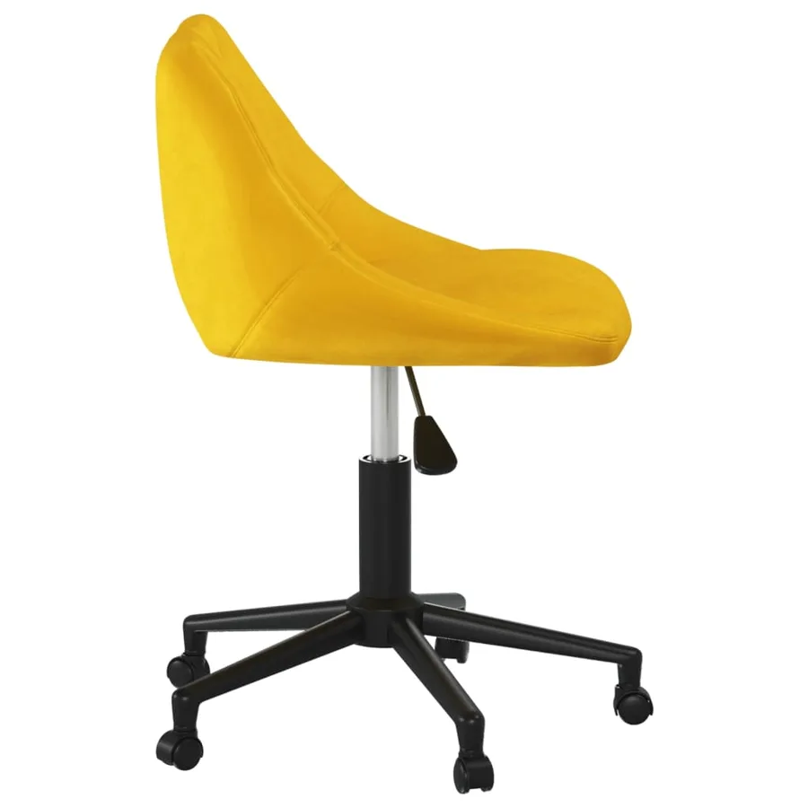 Chaise pivotante de salle à manger Jaune moutarde Velours - 3