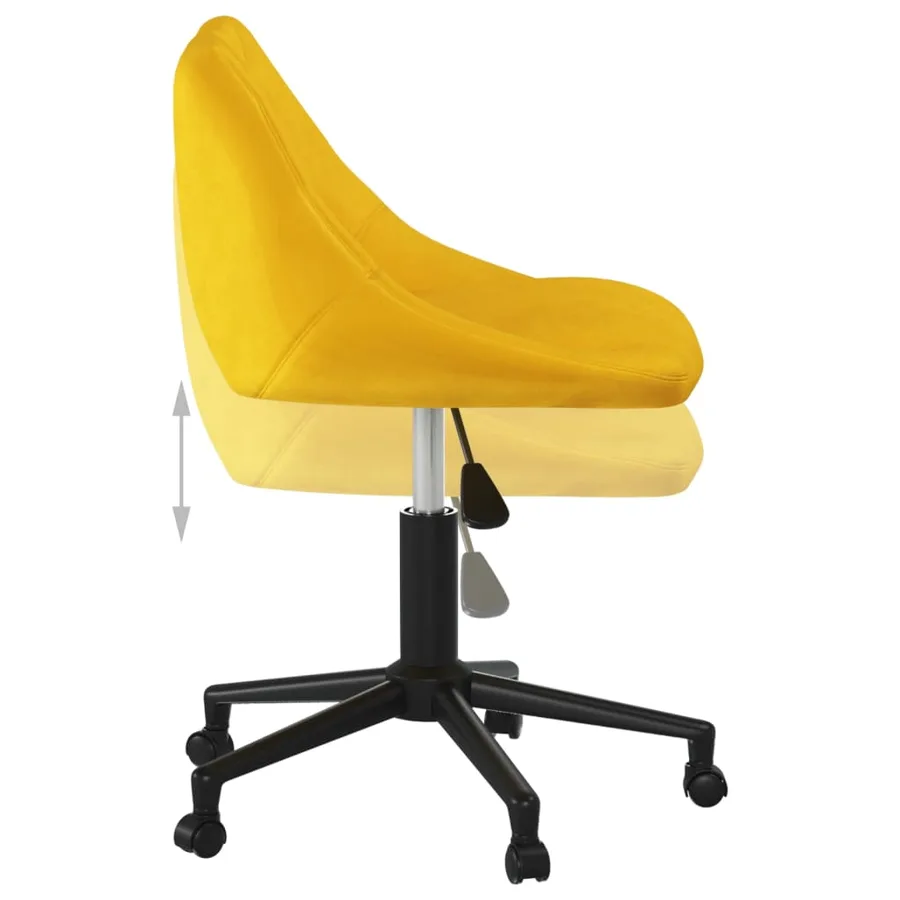 Chaise pivotante de salle à manger Jaune moutarde Velours - 5
