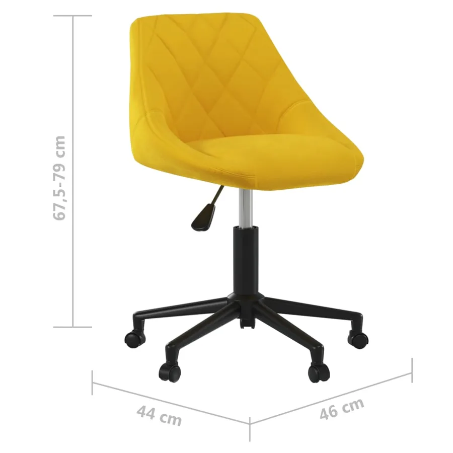 Chaise pivotante de salle à manger Jaune moutarde Velours - 7