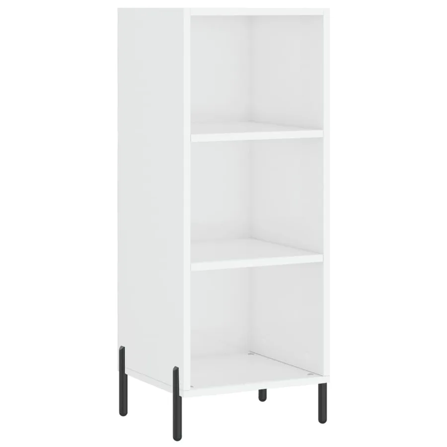 Buffet blanc brillant 34,5x32,5x90 cm bois d'ingénierie - 2