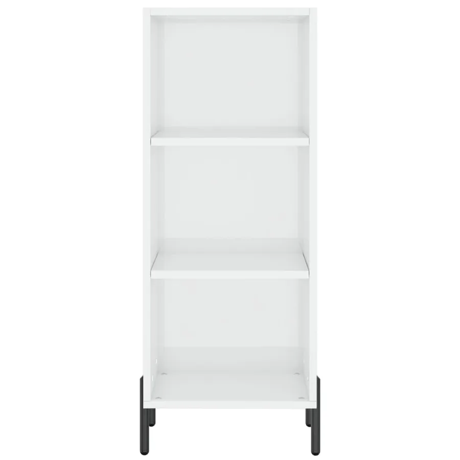 Buffet blanc brillant 34,5x32,5x90 cm bois d'ingénierie - 4